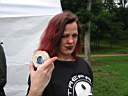 01_0002.JPG: Eeyore's Birthday 2004:  Goth/Punk Deb with Eeyore's cookie