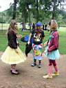 01_0026.JPG: Eeyore's Birthday 2004:  Girls in Eeyores tutus 