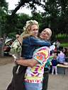 01_0049.JPG: Eeyore's Birthday 2004:  Darrin hugging Katie, as Katie leaves for dance performance