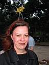 01_0064.JPG: Eeyore's Birthday 2004:  Star crossed lover, Deb