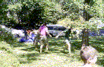 Liz & Scott join in the water balloon fight